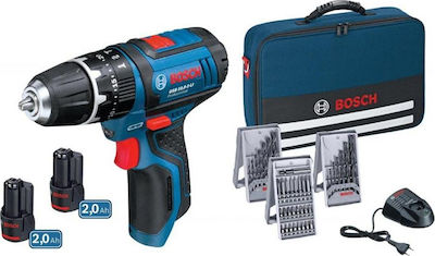 Bosch GSB 12V-15 Șurubelniță cu percuție Mașină de găurit Baterie 12V 2x2Ah