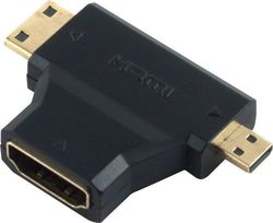 Powertech Convertor micro HDMI / mini HDMI masculin în HDMI feminin (ADA-H004)