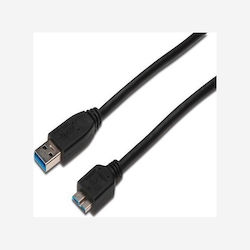 Digitus AK-300116-010-S AK-300116-010-S Regular USB 3.0 σε micro USB 1m Μαύρο
