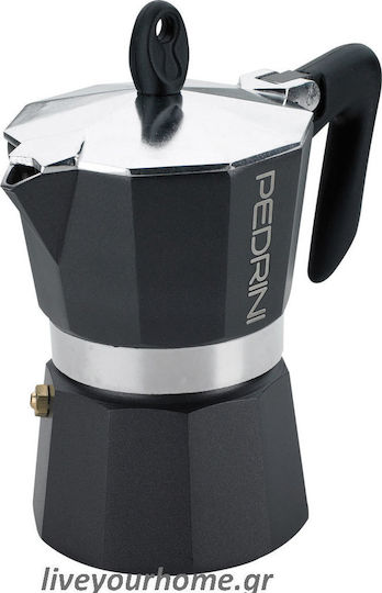 Pedrini 9111-8 Stovetop Espresso Pot for 1Cups Black