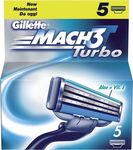 Gillette Mach3 Turbo Capete de schimb cu 3 lame & Bandă lubrifiantă 5buc