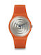 Swatch Watch with Orange Rubber Strap SUOO702