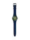 Swatch Watch with Blue Rubber Strap SUON113