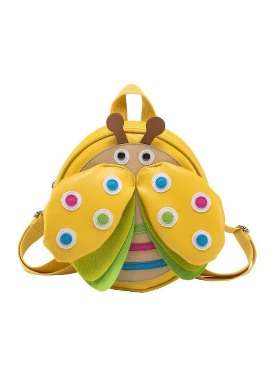 Graffiti Animal Friends Butterfly School Bag Backpack Kindergarten in Yellow color