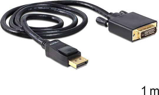 DeLock Кабел DVI-D мъжки - DisplayPort мъжки 1м Черен (82590)