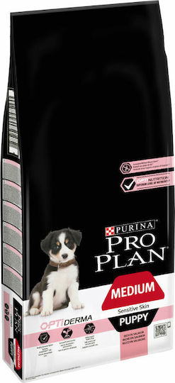 Pro Plan OptiDerma 12kg Dry Food for Medium Breed Puppies with Salmon