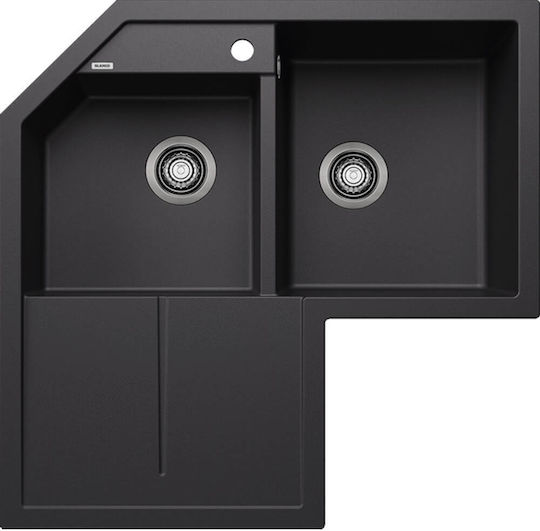 Blanco Metra 9 E 525938 Drop-In Sink Corner Left Synthetic Granite W83xD83cm Black