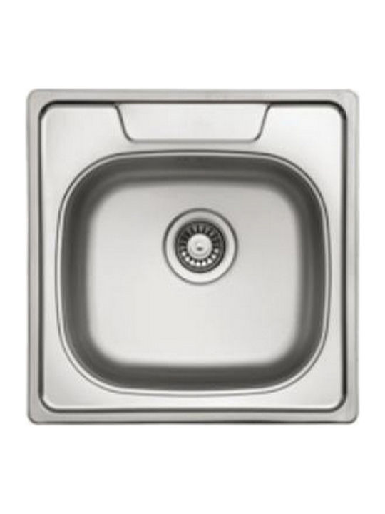 KL Sinks Ένθετος Νεροχύτης Inox Σατινέ Μ50xΠ50cm Ασημί