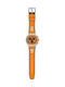 Swatch Uhr Chronograph mit Orange Kautschukarmband YYS4010