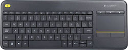 Logitech K400 Plus Kabellos Tastatur mit Touchpad Black