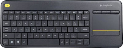 Logitech K400 Plus Kabellos Tastatur mit Touchpad Black