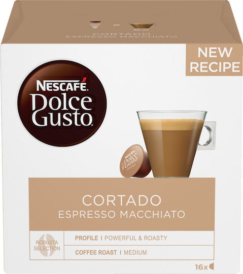 Nescafe Machiatto Cortado Espresso Kaffee- und Getränkekapseln Kompatibel mit Dolce Gusto Maschine 16 Stück