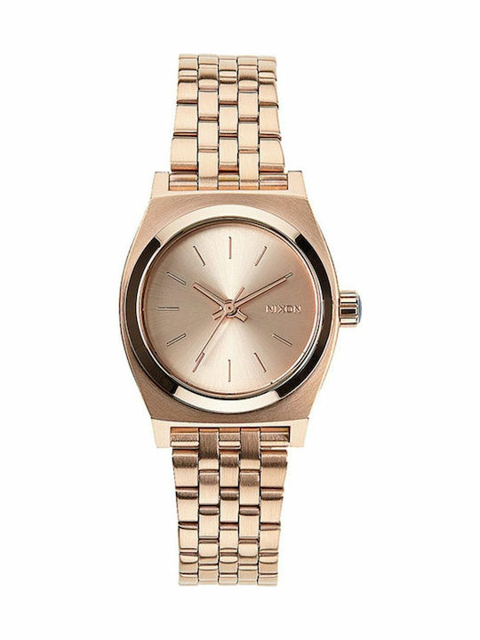 Nixon Γυναικείο Ρολόι 26mm Μπαταρίας με Ροζ Χρυσό Μεταλλικό Μπρασελέ
