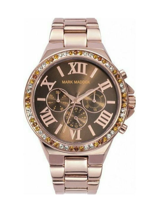 Mark Maddox Watch Chronograph with Pink Gold Metal Bracelet MM0013-43