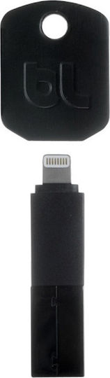 Bluelounge Kii Lightning iPhone 5/5s Конвертор Lightning мъжки към USB-A мъжки Черен 1бр