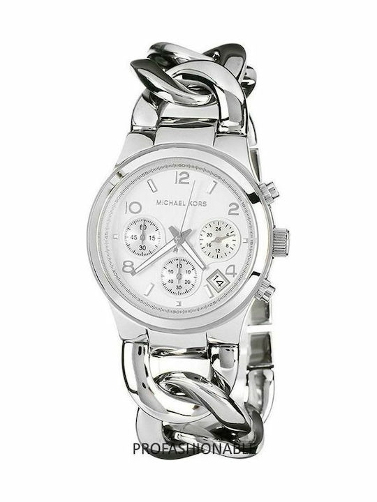 Michael Kors Runway Women's Watch Chronograph with Silver Metal Bracelet