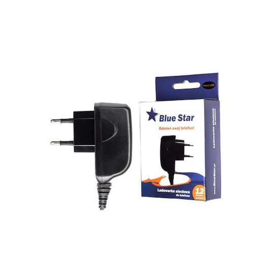 Blue Star Зарядно Устройство с Вграден Кабел micro USB Черно Universal Charger micro USB 1A