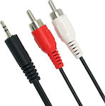 Powertech 3.5mm male - RCA male Cable Black 5m (CAB-R009)