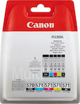 Canon PGI-570/CLI-571 Pack of 4 InkJet Printer Inks Yellow / Cyan / Magenta / Black (0372C004)