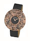 Jacques Lemans Black Leather Strap Women's Watch with Black Leather Strap