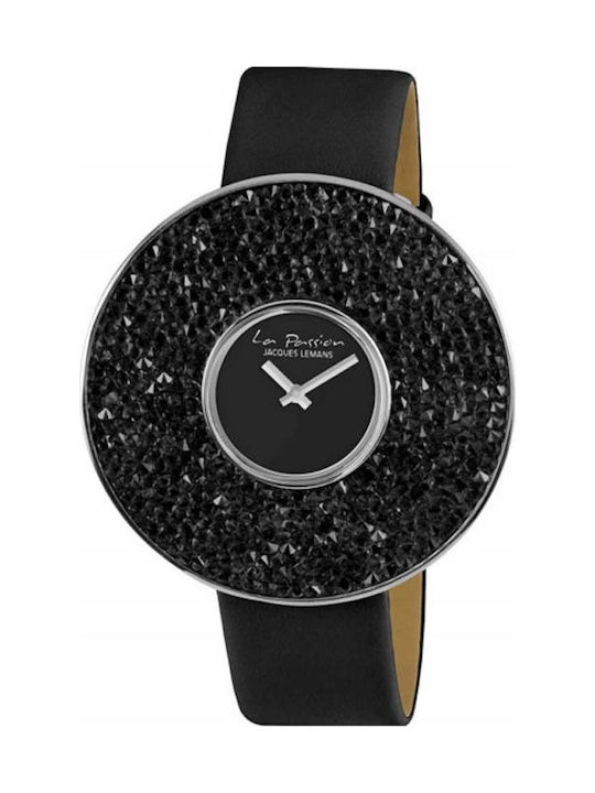 Jacques Lemans Leather Strap Ceas cu Negru Cure...