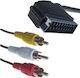 Powertech Καλώδιο Scart male - Composite male 3m Μαύρο CAB-S006