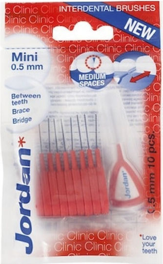 Jordan Clinic Interdental Interdental Brushes 0.5mm Red 10pcs