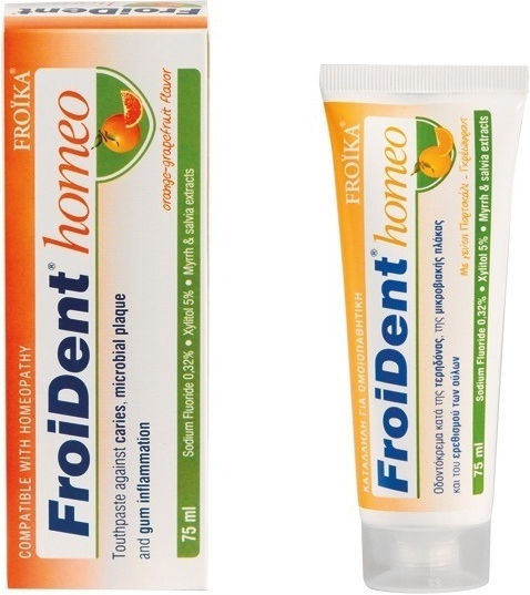 Froika Froident Homeo Orange -Grapefruit Οδοντόκρεμα με Χλωρεξιδίνη για Πλάκα & Τερηδόνα 75ml