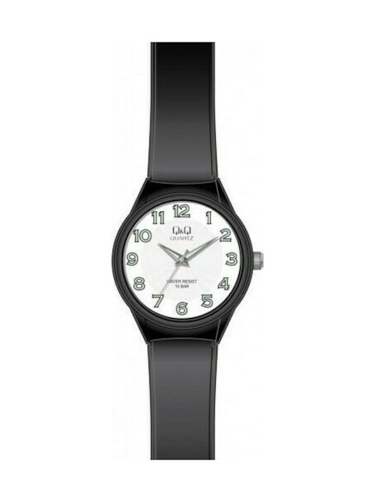 Q&Q Watch Battery with Black Rubber Strap VR28J802Y