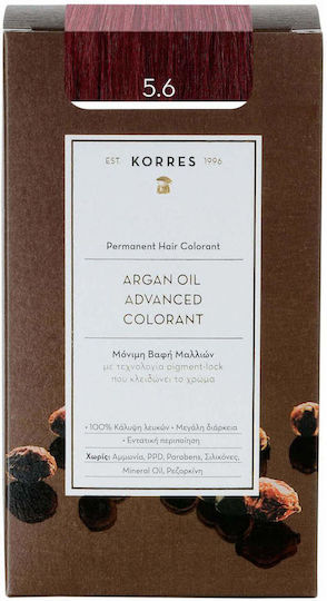 Korres Argan Oil Advanced Haarfärbemittel Permanenter Farbstoff Ohne Ammoniak 5.6 Hell Kupferrot 50ml
