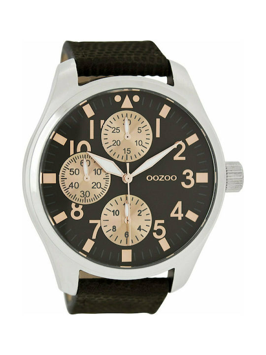 Oozoo Watch with Black Leather Strap C7488