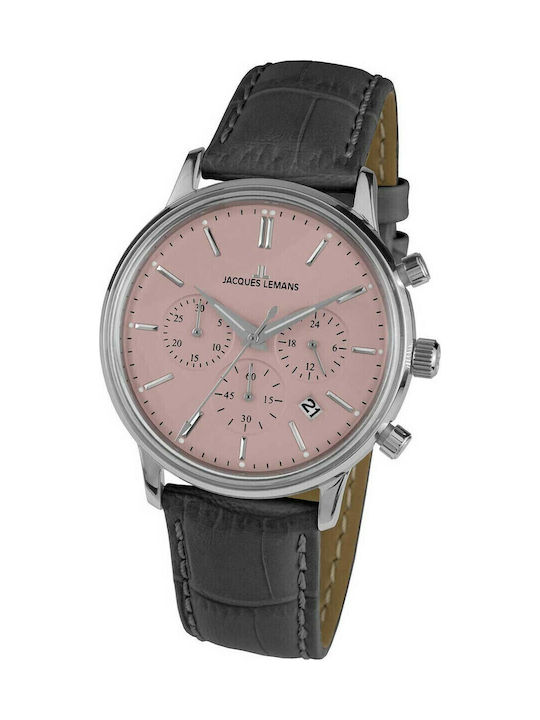 Jacques Lemans Uhr Batterie mit Lederarmband