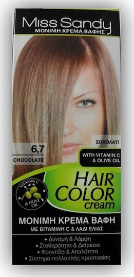 Miss Sandy Hair Color Cream Βαφή Μαλλιών 6/7 Καστανό Σοκολατί 60ml