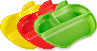 Munchkin Baby Food Plate Μήλο made of Plastic Multicolour 3pcs