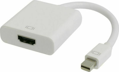 Powertech Μετατροπέας mini DisplayPort male σε HDMI female Λευκό (CAB-DP014)