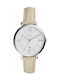 Fossil Uhr mit Beige Lederarmband