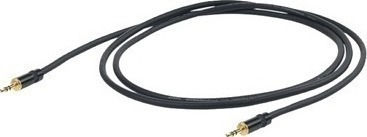 Proel Proel 3.5mm Jack Cable - 3.5mm Male to 3.5mm Male Black 3m with Gold Plated Terminals