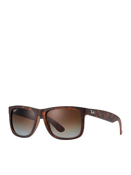 Ray Ban Justin Unisex Sunglasses with Brown Tartaruga Plastic Frame and Brown Gradient Polarized Lens RB4165 865/T5