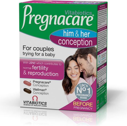 Vitabiotics Pregnacare® Him & Her Conception Добавка за Бременност 60 Таблетки
