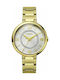 Vogue Twist Crystals Watch with Gold Metal Bracelet