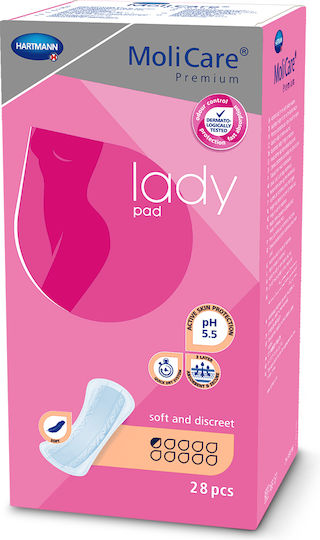 Hartmann MoliCare Premium Lady Pad Γυναικείες Σερβιέτες Ακράτειας Ελαφριάς Ροής 0.5 Σταγόνα 28τμχ