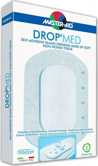Master Aid Drop Med Αυτοκόλλητες Γάζες 15x10.5cm 3τμχ