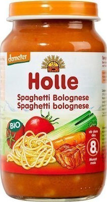 Holle Буркан за бебешка храна Spaghetti Bolognese без глутен за 8m+ 220гр