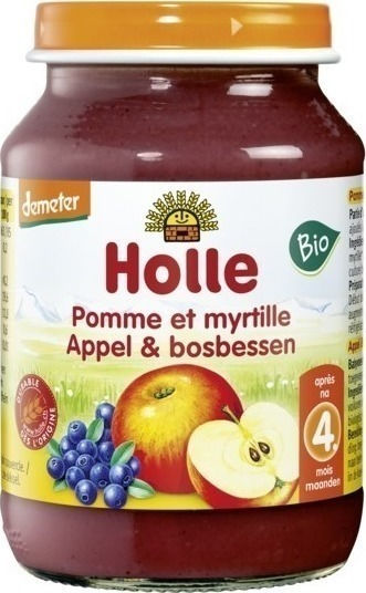 Holle Fruit puree Apple & Berries with Flavor Apple & Berries 190gr for 4+ Months