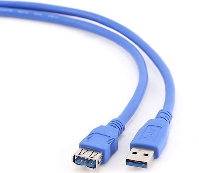 Cablexpert USB 3.0 Cablu USB-A de sex masculin - USB-A femelă Albastru 1.8m CCP-USB3-AMAF-6