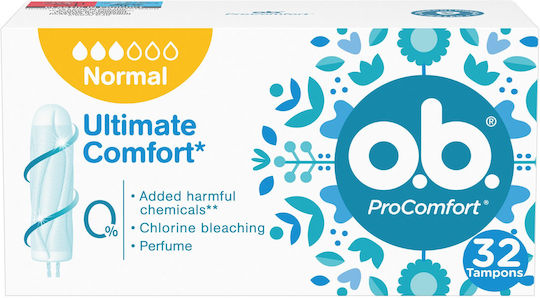 O.B. ProComfort Curved Grooves Tampons for Normal Flow 16pcs