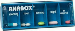 Anabox Täglich Pill Organizer with 5 Compartments in Blau color 1Stück