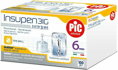 PiC Solution Insupen 31G (0,25 mm x 6 mm) Insulin Needles 31G x 6mm 100pcs