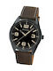 Cityline Мъжки Часовник 42 mm с Кафява Кожена Каишка