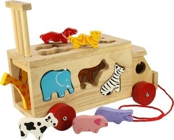 Big Jigs Formsortierspielzeug Animal Shape Lorry aus Holz für 18++ Monate